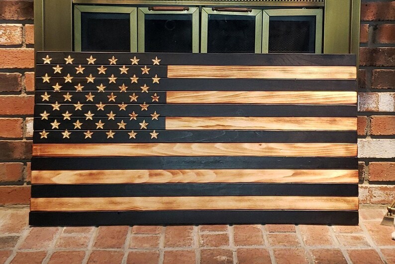 Distressed Wooden American Flag Rustic Wooden Flag Etsy