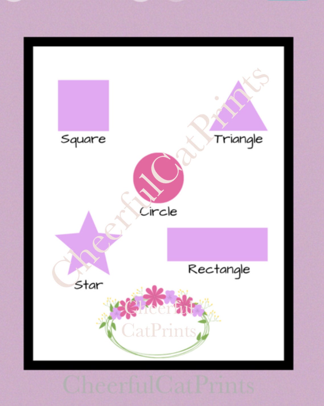 printable unicorn shapes educational decorative wall art etsy