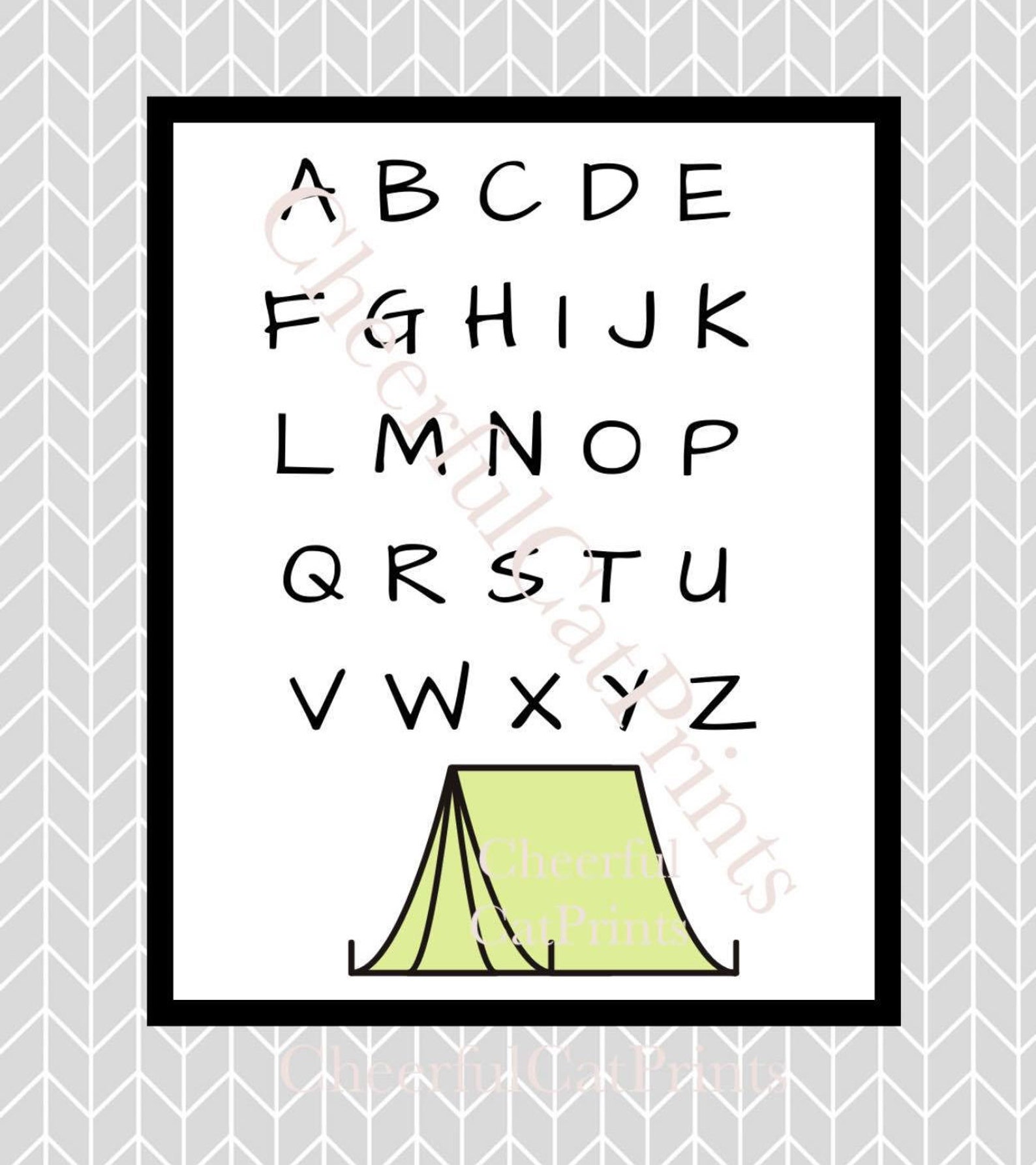 PRINTABLE Camping Tent ABC Alphabet Educational Decorative Etsy