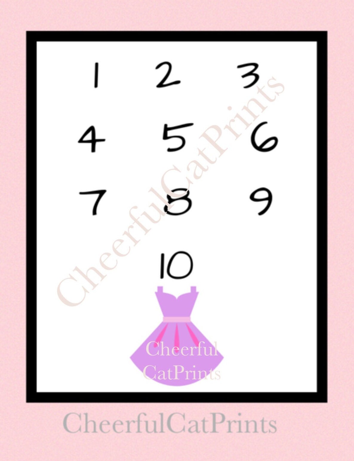 PRINTABLE Princess Numbers 1 to 10 Educational Decorative Wall | Etsy