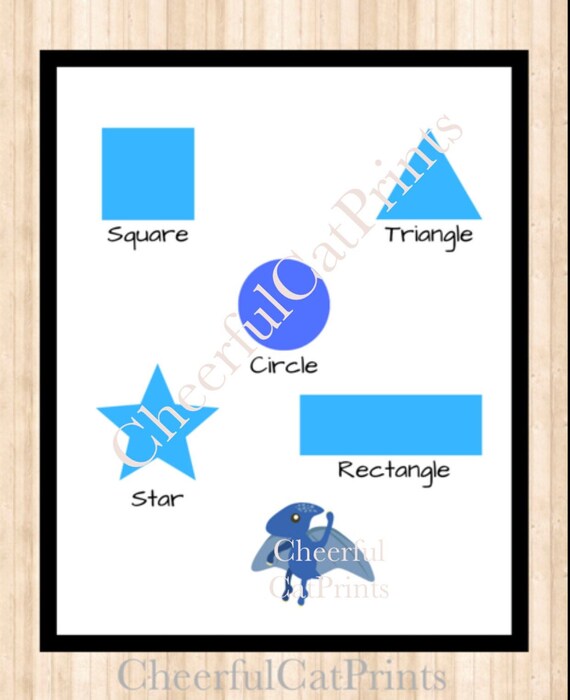 Printable Dinosaur Shapes Educational Decorative Wall Art Etsy
