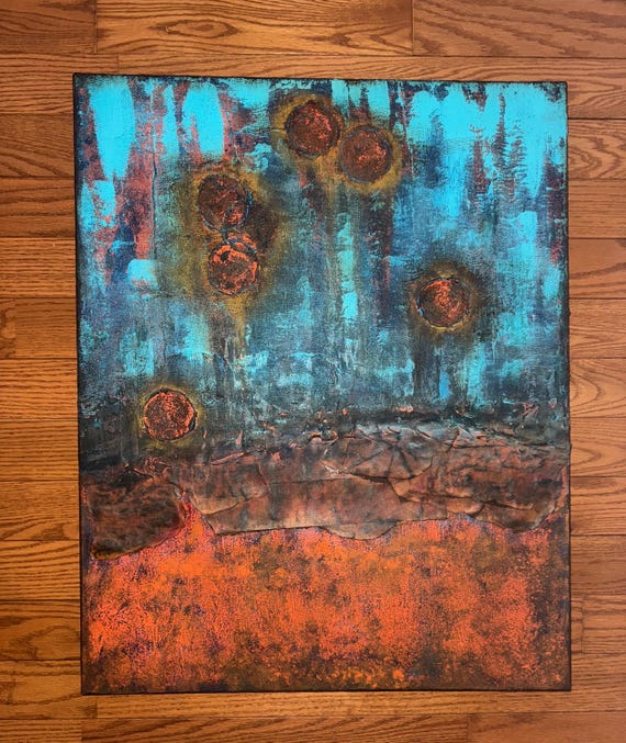 Rusty Abstract Acrylic Painting