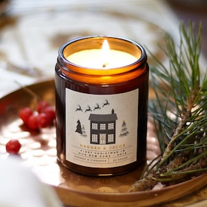 New Home Gift Christmas Candle, Christmas Housewarming Gift, Christmas Scented Candle