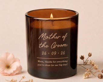 Personalised Mother of the Groom Candle: Gift For Groom's Mum Scented Candle