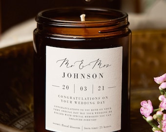 Wedding Gift Scented Apothecary Candle, Unique Personalised Wedding Gift for Couple, Bride - Personalised Gifts