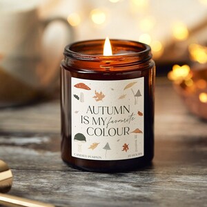 Autumn Décor Fall Gift, Autumn Is My Favourite Colour, Fall Scented Apothecary Candle image 1