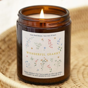 Mothers Day Gift For Granny - Granny Gift Mother&#39;s Day Gift Idea - Personalised Scented Candle- Personalised Gifts