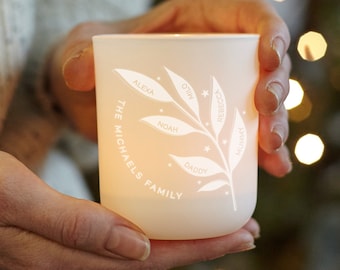 Cadeau pour la famille, Photophore pour arbre généalogique, Décoration de Noël, Bougie parfumée de Noël