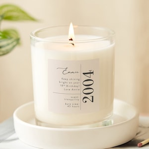 18th Birthday Gift, Personalised 18th Birthday Gift, Luxury Scented Soy Candle- Personalised Gifts