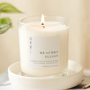 Wedding Gift Minimalist Luxury Scented Candle, Unique Personalised Wedding Gift for Couple - Personalised Gifts
