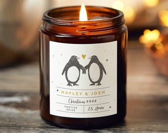 Christmas Gift For Couple, Cute Christmas Gift, Christmas Scented Candle Gift for Wife - Personalised Gifts