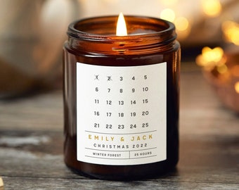 Advent Calendar Gift - Advent Calendar Candle - Advent Gift For Contemporary Christmas Gift - Christmas Scented Candle - Personalised Gifts