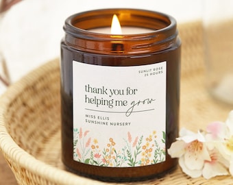 Nursery Teacher Gift For Preschool Teacher, Personalised Christmas Scented Candle