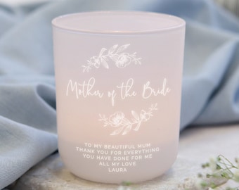 Personalised Mother of the Bride Gift - Any Message Gift For Mother of Bride - Tealight Holder With Candles Keepsake - Personalised Gifts