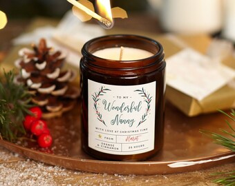 Nanny Christmas Gift Candle, Grandma Nanna Gran Nan, Christmas Gift, Christmas Scented Candle