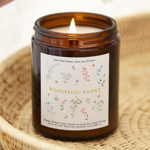 Gift for Nanny - Nanny Gift Mother&#39;s Day Gift Idea - Personalised Scented Candle - Personalised Gifts