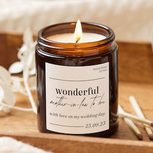 Mother in Law Wedding Gift Candle, Gift For Mother In Law, Personalised Scented Candle - Personalised Gifts