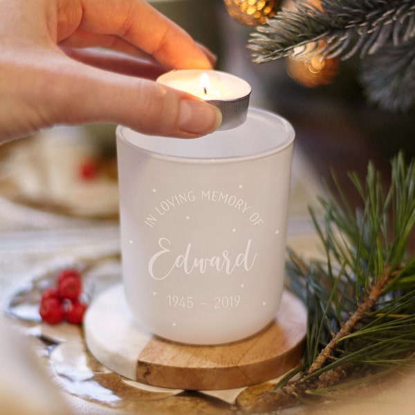 Personalised christmas candle holder