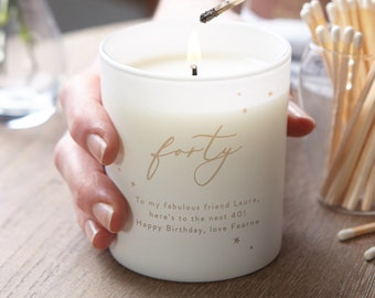 40th Birthday Gift for Her Candle, Birthday Gift for Friend, Birthday Gift for Her