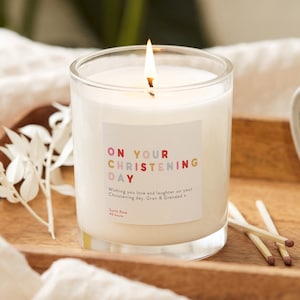 Personalised Christening Gift For Baby Girl - Modern Luxury Scented Candle- Personalised Gifts