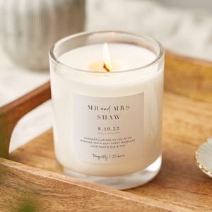Wedding Gift for Couple Personalised Luxury Candle Simple Script, Unique Personalised Wedding Gift for Couple, Bride - Personalised Gifts