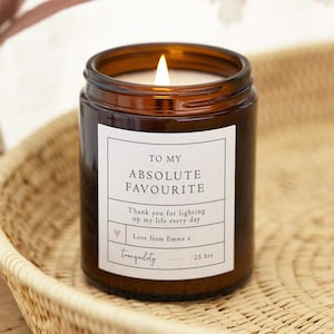 Gift For Friend, Personalised Gift for Her, Personalised Candle, Simple Typography, Christmas Gift, Personalised Gifts