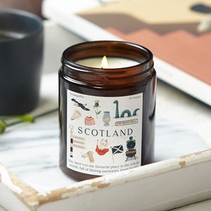 Schotland cadeau voor haar - Schotse aandenken cadeaukaars - Love From Scotland - Gepersonaliseerde geurkaars - Gepersonaliseerde cadeaus