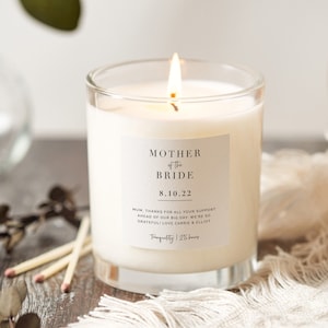 Mother of the Bride Gift - Personalised Gift For Mother of the Bride - Scented Candle Simple Script - Personalised Gifts