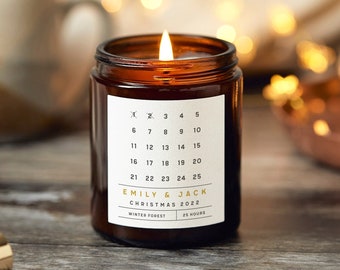 Advent Calendar Candle, Contemporary Christmas Gift, Christmas Scented Candle