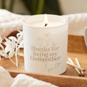 Thank You Godmother Christening Keepsake Candle - Personalised Gifts