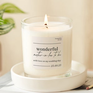 Mother in Law Wedding Gift - Scented Personalised Wedding Gift Candle - Personalised Gifts