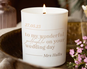 Goddaughter Wedding Keepsake Gift Luxury Personalised Soy Candle