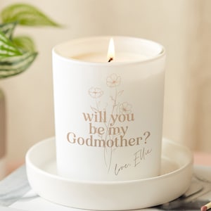 Gift For Godmother - Will You Be My Godmother Christening Gift - Luxury Soy Scented Candle - Personalised Gifts
