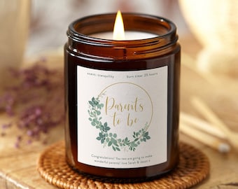 Parents To Be Gift Botanische kaars, zwangerschapsgefeliciteerd cadeau - gepersonaliseerde cadeaus