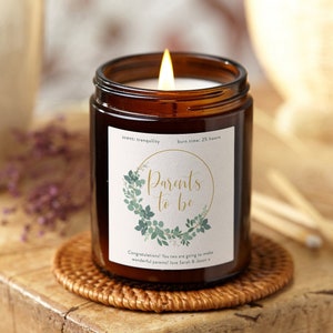 Parents To Be Gift Botanical Candle, Pregnancy Congratulations Gift - Personalised Gifts