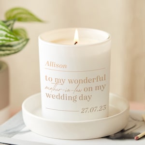 Mother in Law Wedding Gift Personalised Engraved Scented Candle - Personalised Gifts