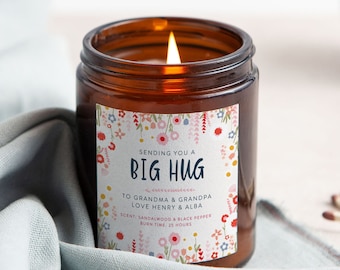Thinking of You Gifts, Personalised Big Hug Gift For Friend, Apothecary Candle, Christmas Gift - Personalised Gifts