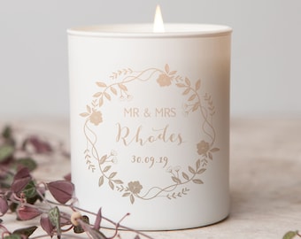 Wedding Gift Personalised Scented Candle, Unique Personalised Wedding Gift for Couple, Bride