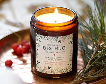 Big Hug Christmas Gift Candle, Hug in a Box, Christmas Gift, Christmas Scented Candle - Personalised Gifts