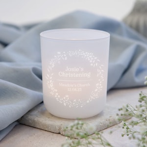 Christening Gift Idea - Personalised Naming Day Gifts - Tealight Holder With Candles- Personalised Gifts