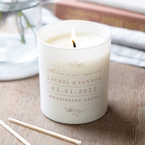 Engagement Gift For Couple - Personalised Engagement Gift - Engaged Keepsake Scented Candle- Personalised Gifts