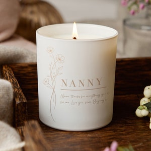 Nana Gifts Floral Candle, Keepsake Christmas Gift, Christmas Scented Candle - Personalised Gifts