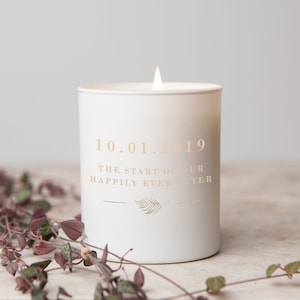Candela di lusso per regalo di nozze, data delle nozze, regalo di nozze personalizzato unico per coppia, sposa - Regali personalizzati