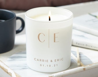 Gift for Her Girlfriend Wife Simple Initials Candle Candle Keepsake