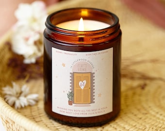 First Home Gift Housewarming Candle, Personalised Scented Candle