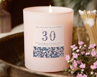 Personalised Floral Birthday Candle – Any Age Gift
