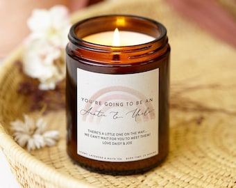 Auntie and Uncle Pregnancy Announcement Gift Candle