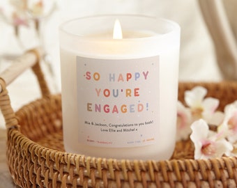 Engagement Gift Colourful Candle Personalised, Personalised Engagement Gifts for Couple