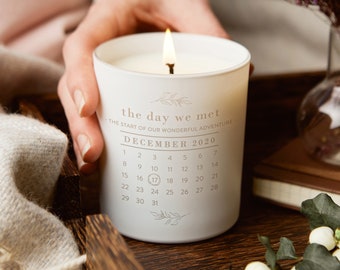 Personalised Special Date Gift Calendar Candle - Engraved Scented Candle