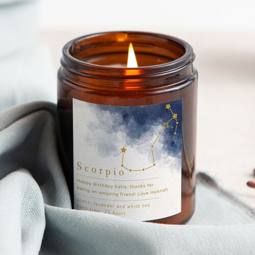 Star Sign Cadeau Danniversaire Bougie Personnalisee Etsy